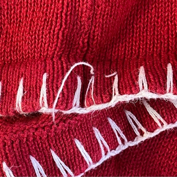 Vintage Breckenridge Grandma 1/4 Zip Turtleneck Fir Tree Sweater Red Size XL - Picture 16 of 16